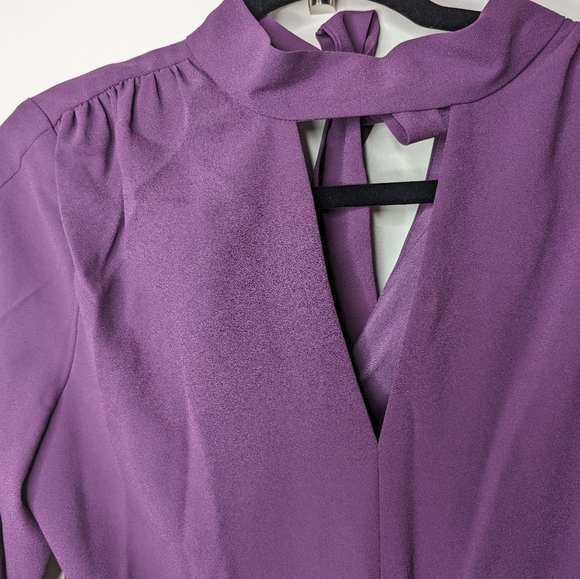 Lewit Purple Long Sleeve Midi Dress | Size 8 - Picture 5 of 7